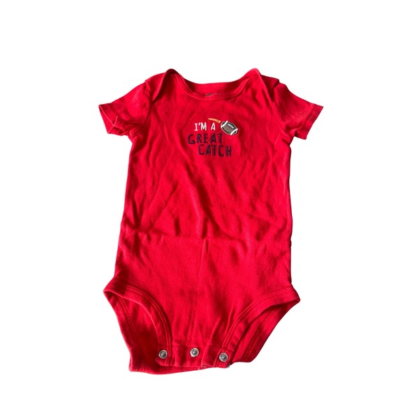 Carter's Other - Carters‎ Baby Boy Red Football Great Catch Short Sleeve Bodysuit 12M